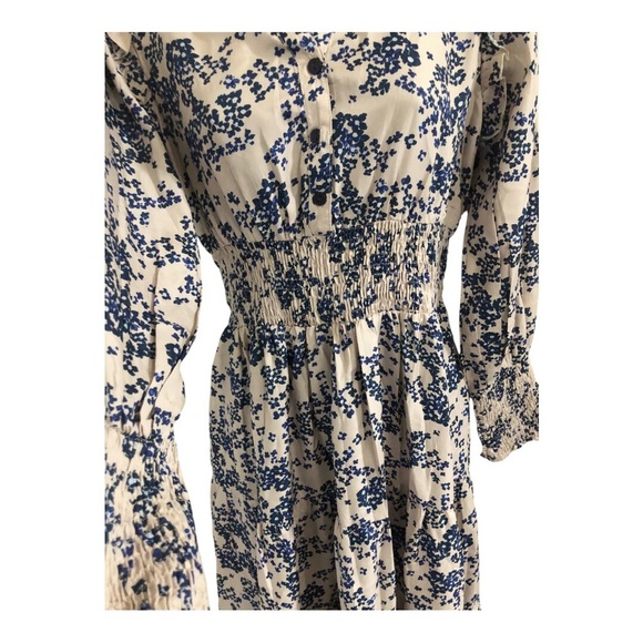 Anthropologie Boemo blue floral ruffled shoulder button front maxi dress size S - Picture 8 of 17